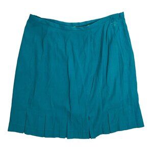 Tommy Bahama 18 Golf Silk Skort 6 Green Pleated Side Zip Shorts Tennis Skirt